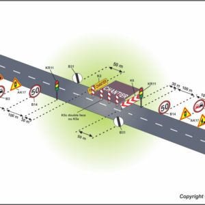 15.2- Circulation alternée à deux voies par signaux tricolores