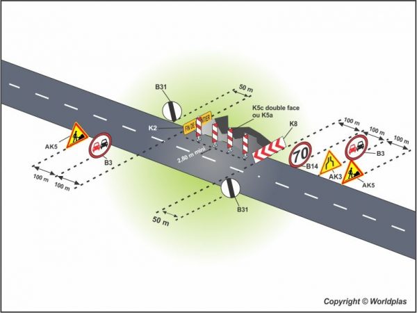 Routes à 2x2 voies avec circulation bidirectionnelle