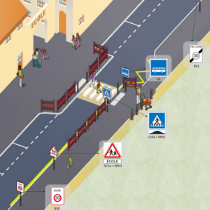 Zone d'abord de l'école